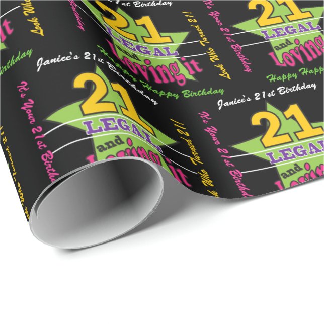 21 Legal and Loving It - 21st Birthday Wrapping Paper (Roll Corner)
