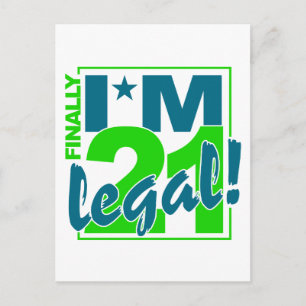 21 & LEGAL postcard, customise Postcard