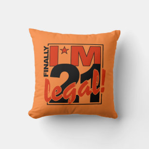 21 & LEGAL throw pillow