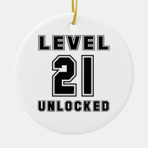 21 Level Unlocked Birthday Ceramic Tree Decoration