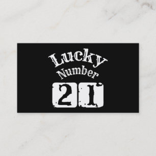 21 - Lucky Number 21 Luck Business Card