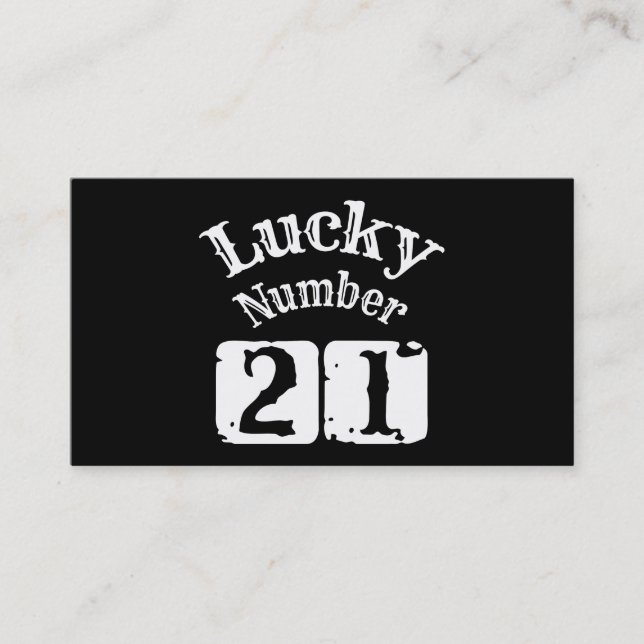 21 - Lucky Number 21 Luck Business Card (Front)