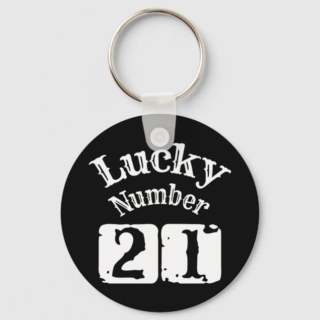 21 - Lucky Number 21 Luck Key Ring (Front)