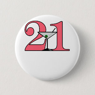 "21" Martini design 6 Cm Round Badge