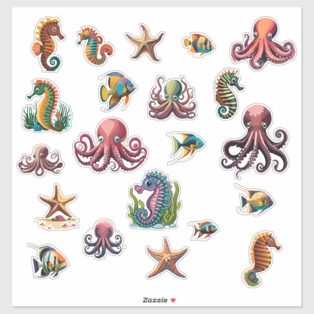 21 Multi Pack Sea World Fish Starefish etc (Sheet)