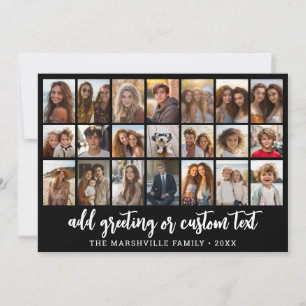 21 Photo Collage - 3 rows 7 columns - black Holiday Card