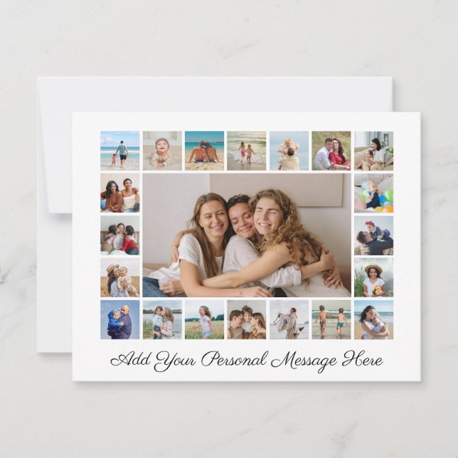 21 Photo Collage Add Your Own Greeting Card (Front)