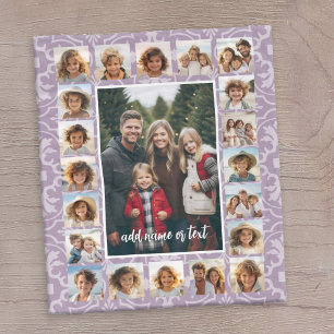 21 Photo Collage and Tile Pattern - CAN Edit COLOR Fleece Blanket