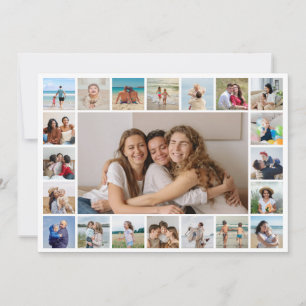 21 Photo Collage Editable Colour Greeting Card