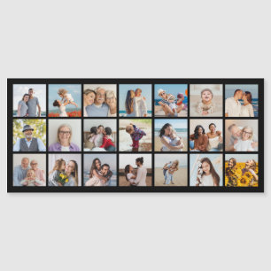 21 Photo Collage Editable Colour Magnetic Card