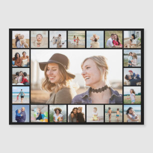 21 Photo Collage Editable Colour Magnetic Card