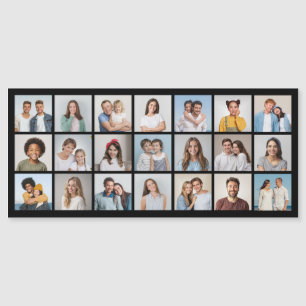 21 Photo Collage Editable Colour Magnetic Card