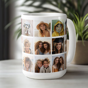 21 Photo Collage Grid - gallery - white Coffee Mug