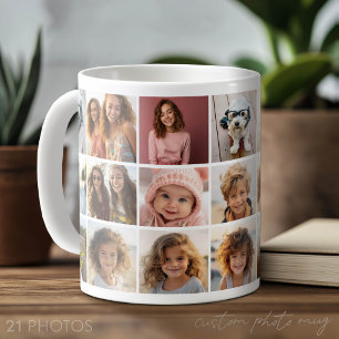 21 Photo Collage Grid - modern, minimal Coffee Mug