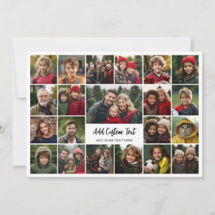 21 Photo Collage Grid with 2 text boxes - Holiday Card