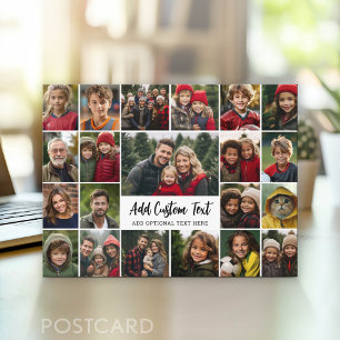 21 Photo Collage Grid with 2 text boxes - Postcard