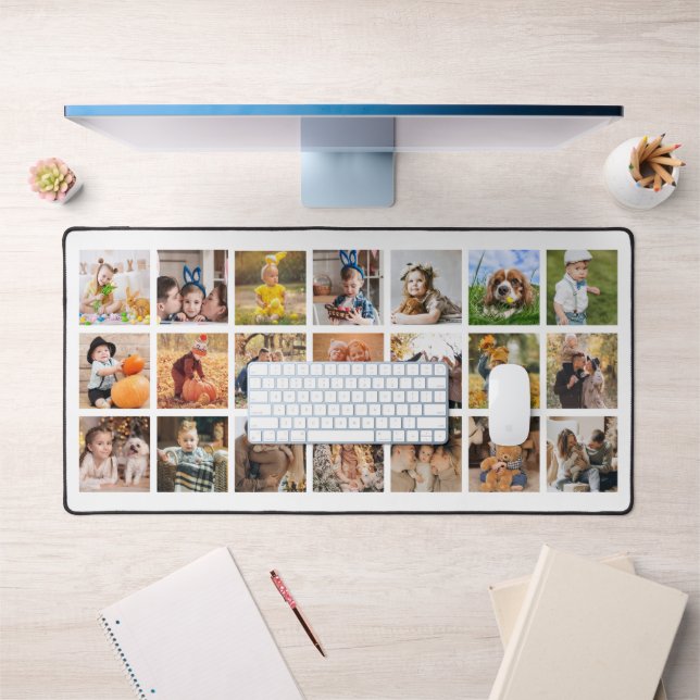 21 Photo Gallery Personalised White Desk Mat (Office 1)