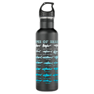 21 Shark Types Marine Biology Men Women Teens Boys 710 Ml Water Bottle