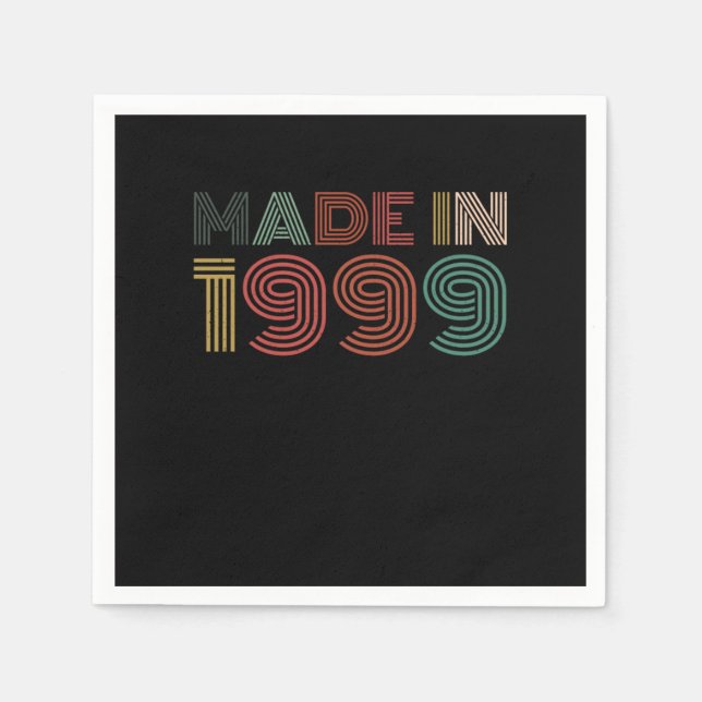 21 st Birthday Celebration Gift Born In 1999 Party Napkin (Front)