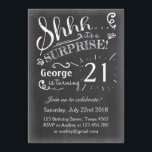 21 Surprise birthday invitation Chalkboard Rustic<br><div class="desc">♥ A perfect way to invite your guests to this special birthday party!</div>