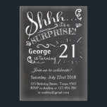 21 Surprise birthday invitation Chalkboard Rustic<br><div class="desc">♥ A perfect way to invite your guests to this special birthday party!</div>