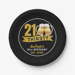 21 & THIRSTY-21ST BIRTHDAY PAPER PLATE