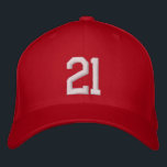 21 Twenty One Embroidered Hat<br><div class="desc">21 Twenty One Baseball Cap with White Embroidered Lettering.</div>