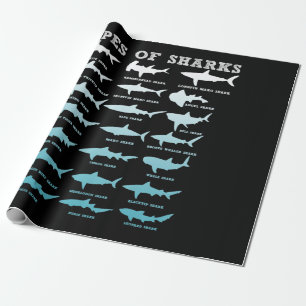 21 types of sharks marine biology wrapping paper