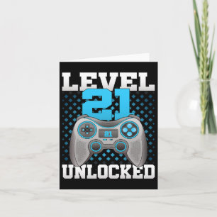 21 Unlocked Video Gaming 21st Birthday Game Gamer  Card