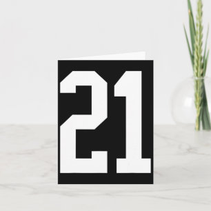 #21 White Number 21 Sports Fan Style Halloween Cos Card