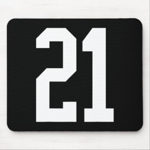 #21 White Number 21 Sports Fan Style Halloween Cos Mouse Mat