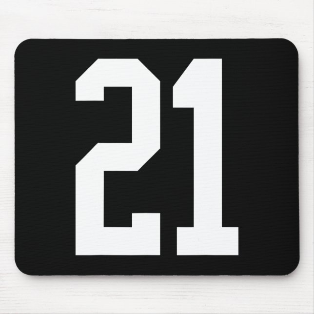 #21 White Number 21 Sports Fan Style Halloween Cos Mouse Mat (Front)