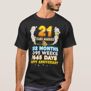 21 Year Married Happy 21st Wedding Anniversary Cou T-Shirt