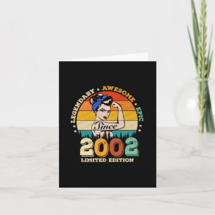 21 Year Old 2002 Vintage Gift Women 21st Birthday  Card