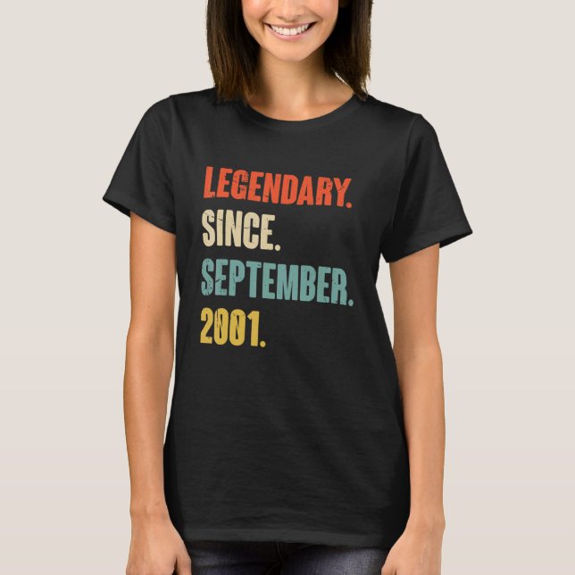 21 Year Old 21st Birthday Legendary Since Septembe T-Shirt (Front)