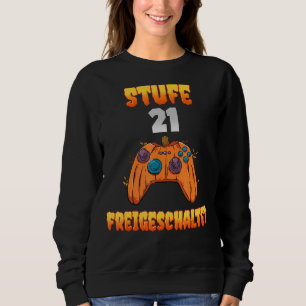 21 Year Old 21st Birthday Level 21 Unlocked Video Sweatshirt