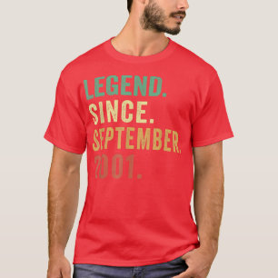 21 Year Old Gift Legend Since September 2001 21st T-Shirt