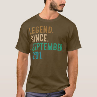 21 Year Old Gift Legend Since September 2001 21st T-Shirt