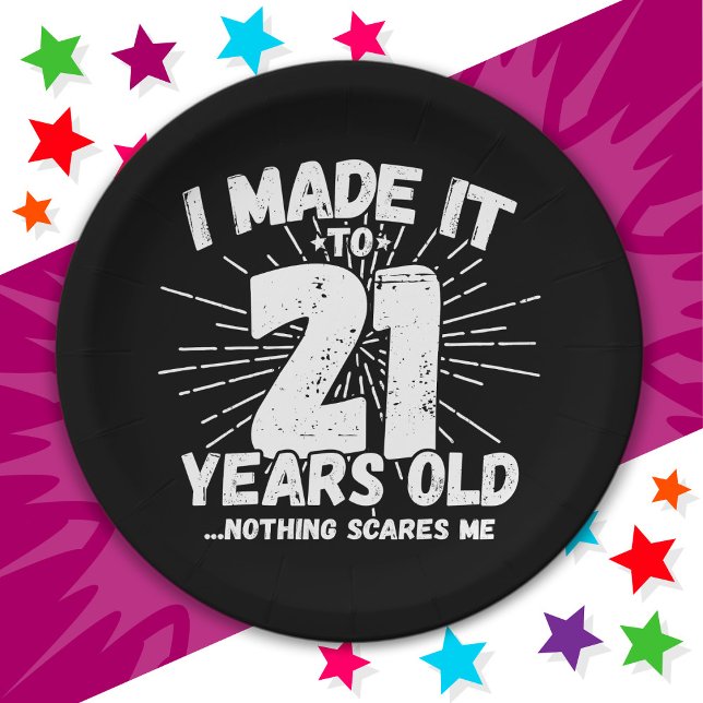 21 Year Old Sarcastic Meme Funny 21st Birthday Paper Plate (Creator Uploaded)