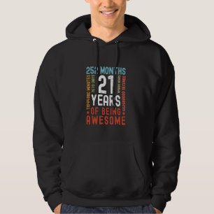 21 Years 252 Months Of Being Awesome Funny 21st Bi Hoodie