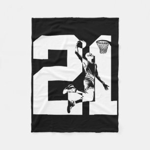 21 Years Number 21 Sketll 21st Birthday  Fleece Blanket