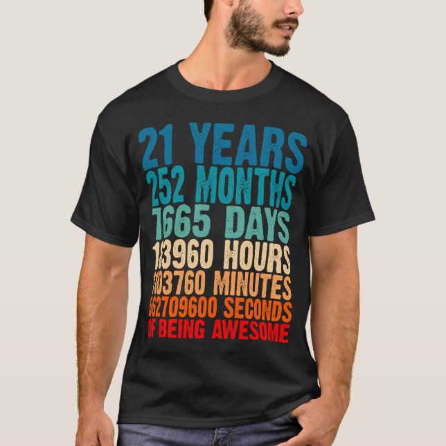 21 Years Of Being Awesome Gifts 21 Years Old 21 Bi T-Shirt (Front)