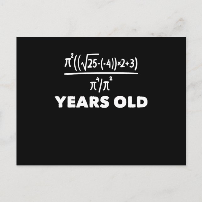 21 Years Old Algebra Equation Funny 21St Birthday  Postcard (Front)