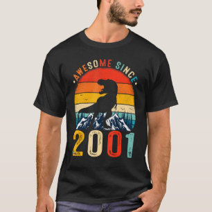 21 Years Old Awesome Since 2001 Dinosaur 21th Birt T-Shirt