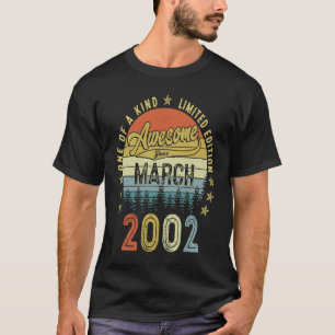 21 Years Old Awesome Since March 2002 21st Birthd T-Shirt