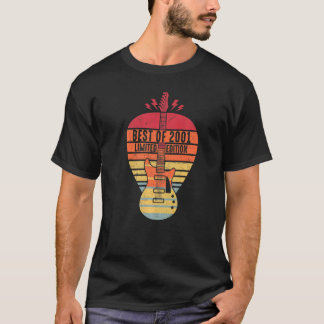 21 Years Old Birthday Best Of 2001 Guitar T-Shirt