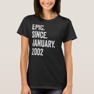 21 Years Old Epic Since January 2002 21st Birthday T-Shirt