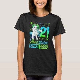 21 Years Old Flossing Unicorn Gifts 21st Birthday  T-Shirt