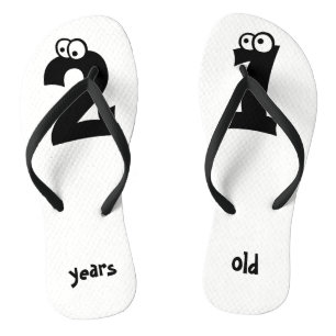 21 years old Fun Black and White Numbers Birthday Flip Flops