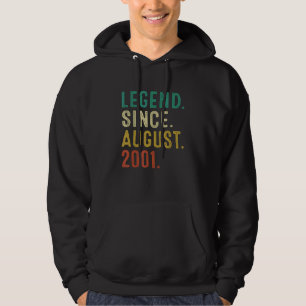 21 Years Old Legend Since August 2001 21st Birthda Hoodie